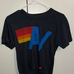 Aviator Nation Tee - Dark Gray with Blue and Red